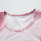 Tie Dye Print O Neck Short Sleeves Crop Top T Shirt Slim nowadaysfashion