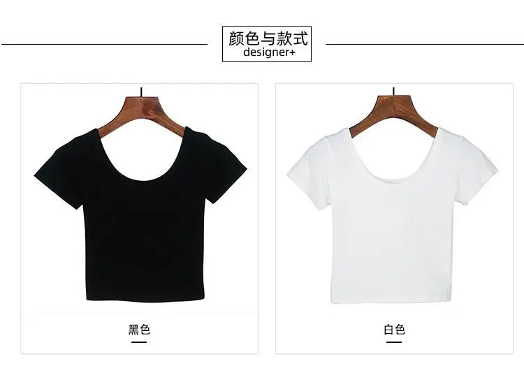 Tight navel-baring short-sleeved women's T-shirt - Blade & Thread