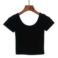 Tight navel-baring short-sleeved women's T-shirt nowadaysfashion