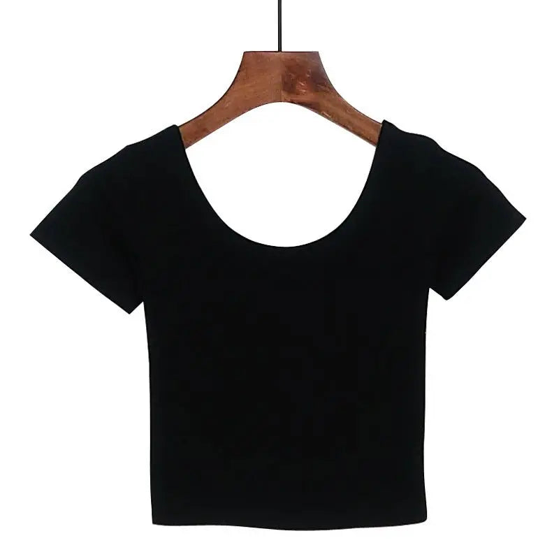 Tight navel-baring short-sleeved women's T-shirt nowadaysfashion