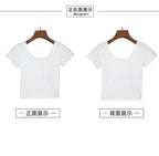 Tight navel-baring short-sleeved women's T-shirt nowadaysfashion