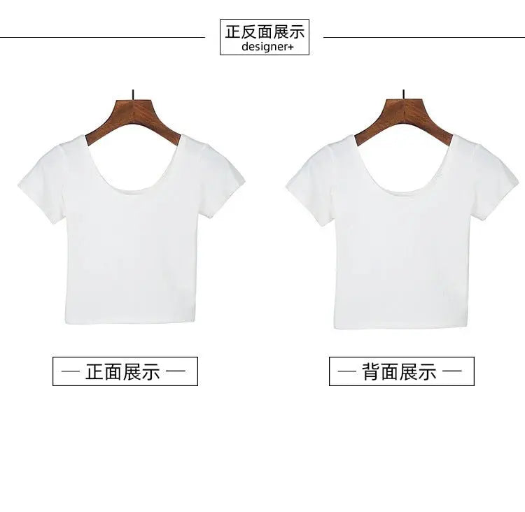 Tight navel-baring short-sleeved women's T-shirt - Blade & Thread
