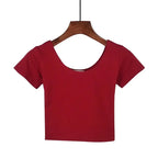 Tight navel-baring short-sleeved women's T-shirt nowadaysfashion