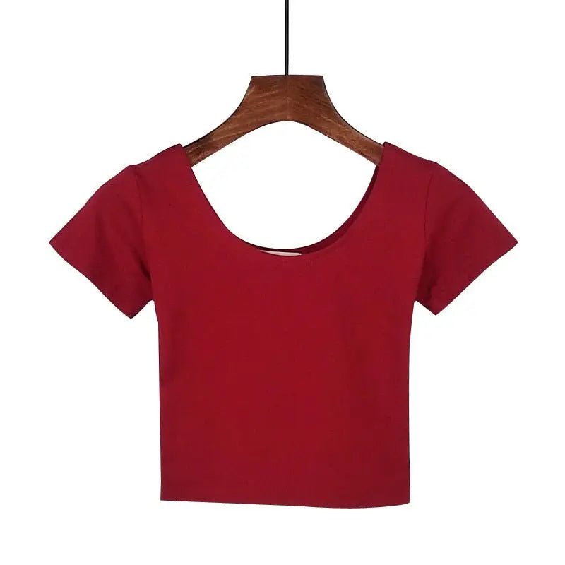 Tight navel-baring short-sleeved women's T-shirt - Blade & Thread