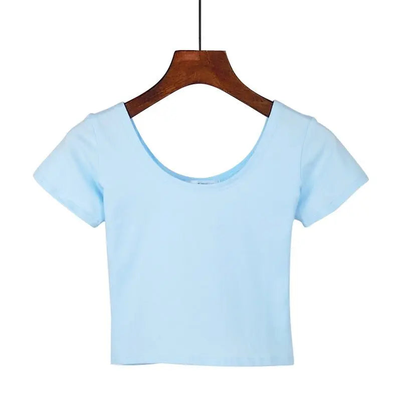 Tight navel-baring short-sleeved women's T-shirt - Blade & Thread