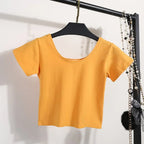 Tight navel-baring short-sleeved women's T-shirt nowadaysfashion