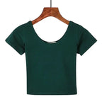 Tight navel-baring short-sleeved women's T-shirt nowadaysfashion