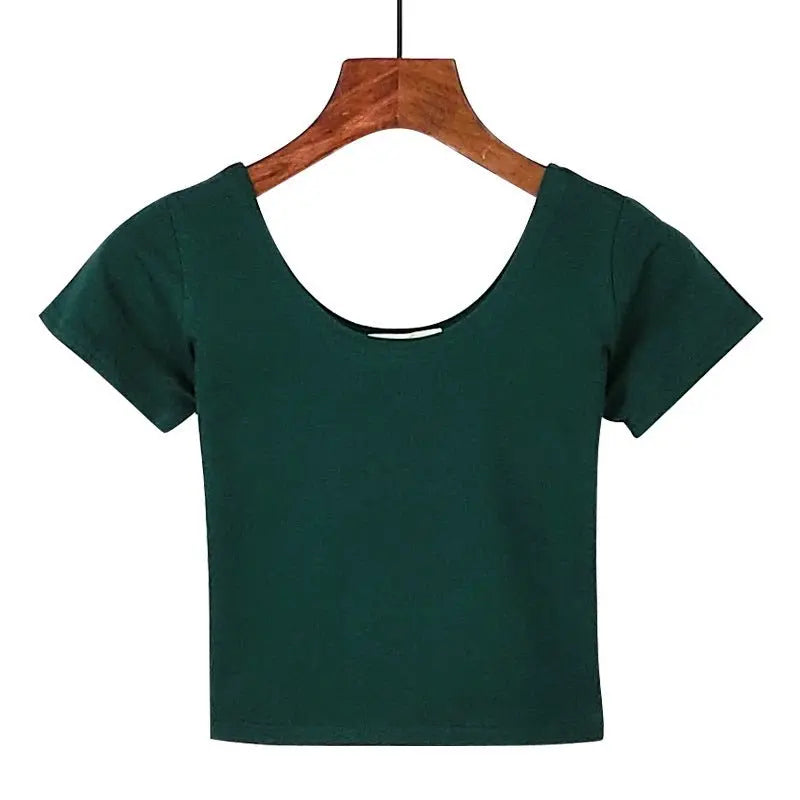 Tight navel-baring short-sleeved women's T-shirt nowadaysfashion