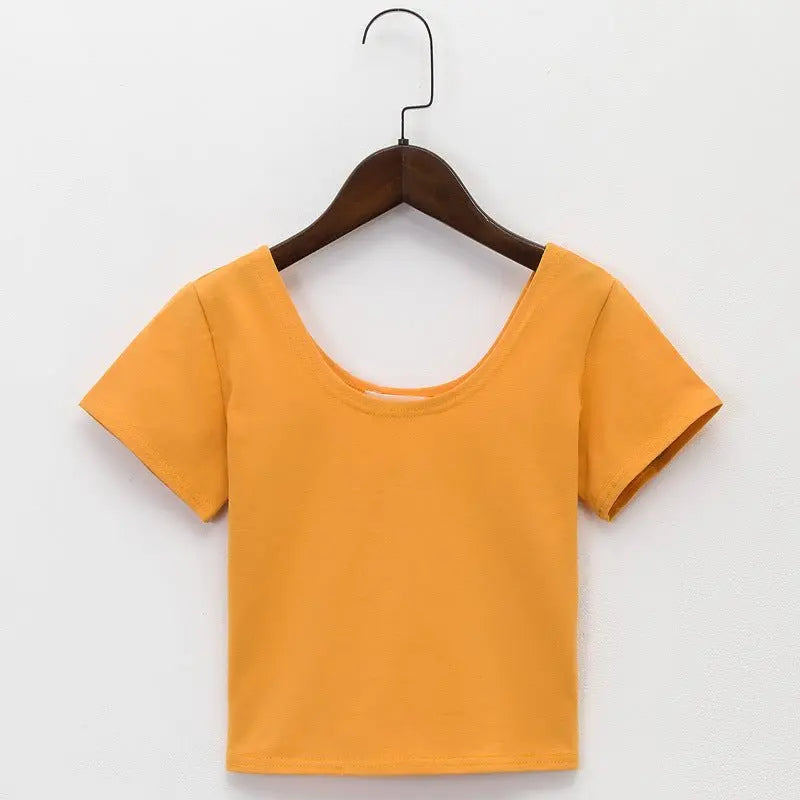 Tight navel-baring short-sleeved women's T-shirt - Blade & Thread