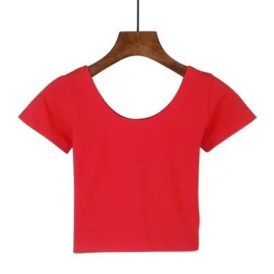 Tight navel-baring short-sleeved women's T-shirt - Blade & Thread