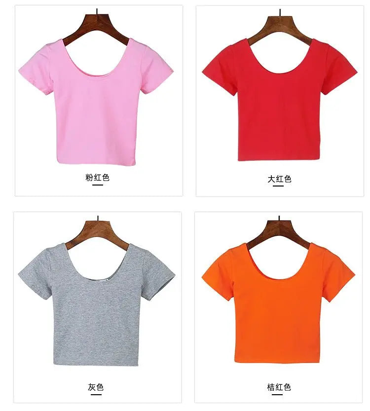 Tight navel-baring short-sleeved women's T-shirt - Blade & Thread