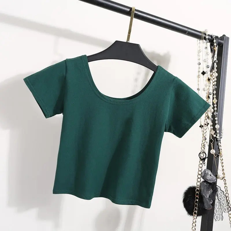 Tight navel-baring short-sleeved women's T-shirt - Blade & Thread