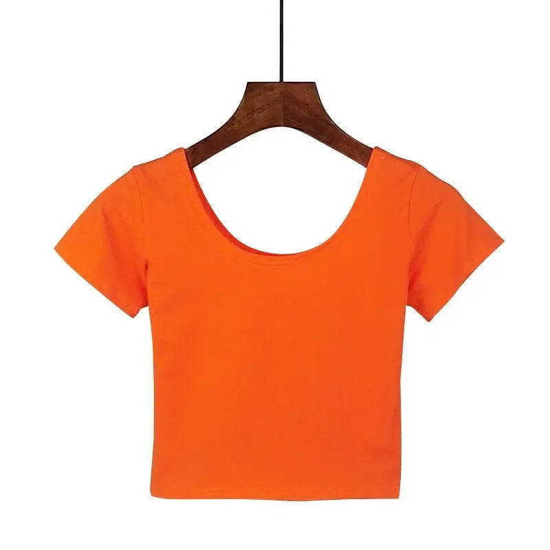 Tight navel-baring short-sleeved women's T-shirt nowadaysfashion