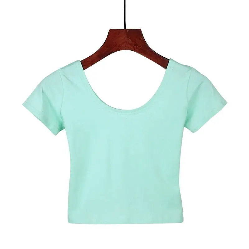 Tight navel-baring short-sleeved women's T-shirt - Blade & Thread