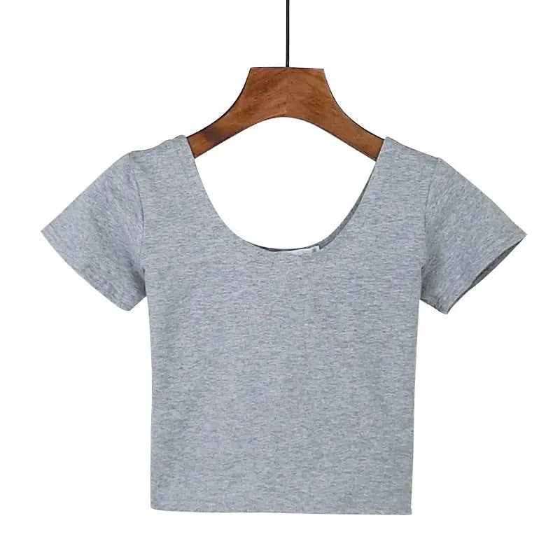 Tight navel-baring short-sleeved women's T-shirt nowadaysfashion