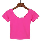 Tight navel-baring short-sleeved women's T-shirt nowadaysfashion