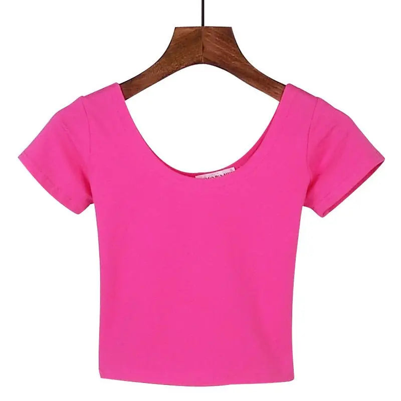 Tight navel-baring short-sleeved women's T-shirt - Blade & Thread
