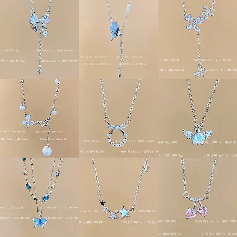 Titanium steel pearl clavicle necklace nowadaysfashion