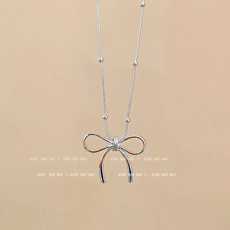 Titanium steel pearl clavicle necklace nowadaysfashion