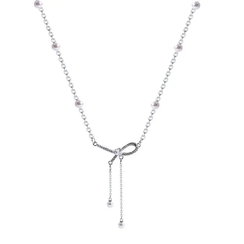 Titanium steel pearl clavicle necklace - Blade & Thread