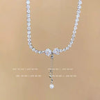 Titanium steel pearl clavicle necklace nowadaysfashion