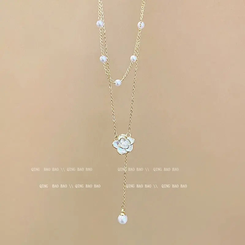 Titanium steel pearl clavicle necklace - Blade & Thread