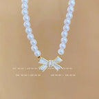 Titanium steel pearl clavicle necklace nowadaysfashion