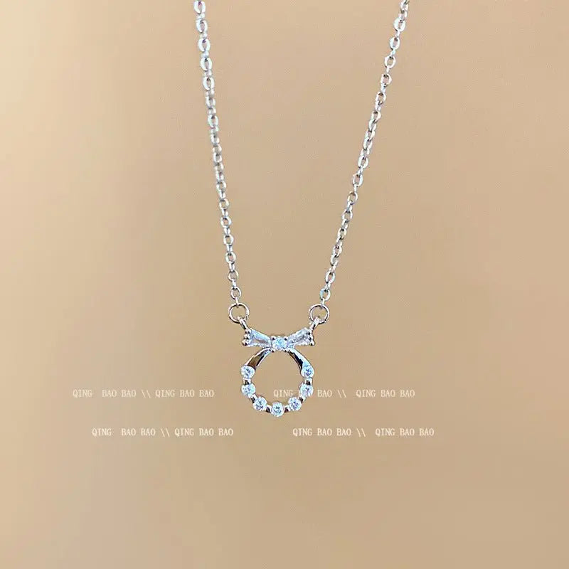 Titanium steel pearl clavicle necklace nowadaysfashion