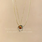Titanium steel pearl clavicle necklace nowadaysfashion