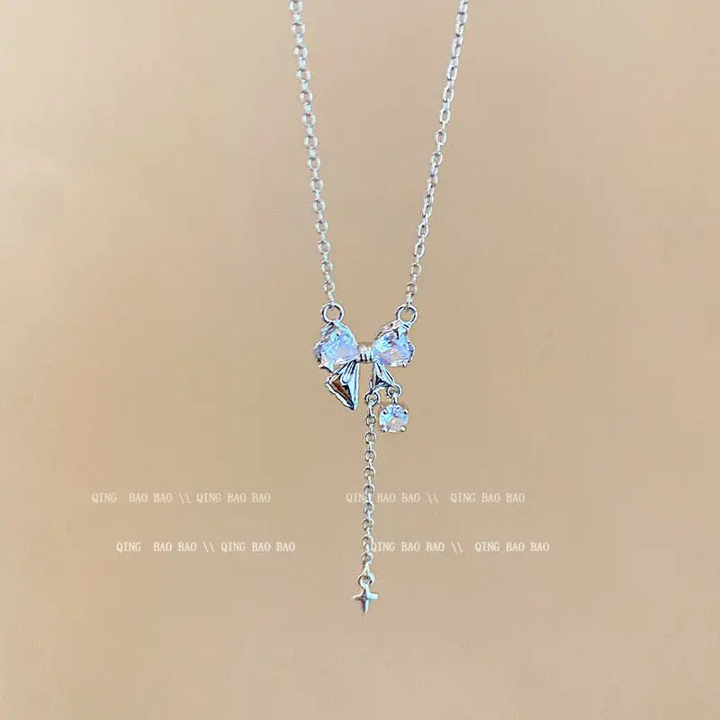 Titanium steel pearl clavicle necklace nowadaysfashion
