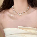 Titanium steel pearl clavicle necklace nowadaysfashion