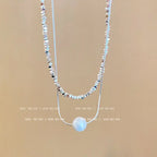 Titanium steel pearl clavicle necklace nowadaysfashion