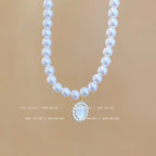 Titanium steel pearl clavicle necklace nowadaysfashion