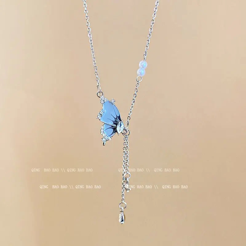 Titanium steel pearl clavicle necklace - Blade & Thread