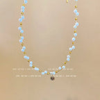 Titanium steel pearl clavicle necklace nowadaysfashion