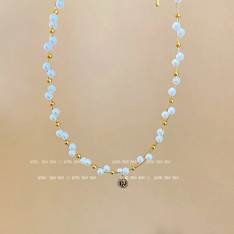 Titanium steel pearl clavicle necklace - Blade & Thread