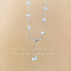 Titanium steel pearl clavicle necklace nowadaysfashion