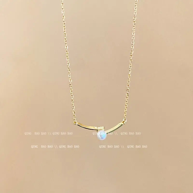 Titanium steel pearl clavicle necklace - Blade & Thread