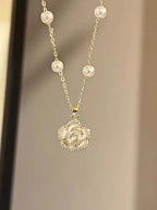 Titanium steel pearl clavicle necklace nowadaysfashion