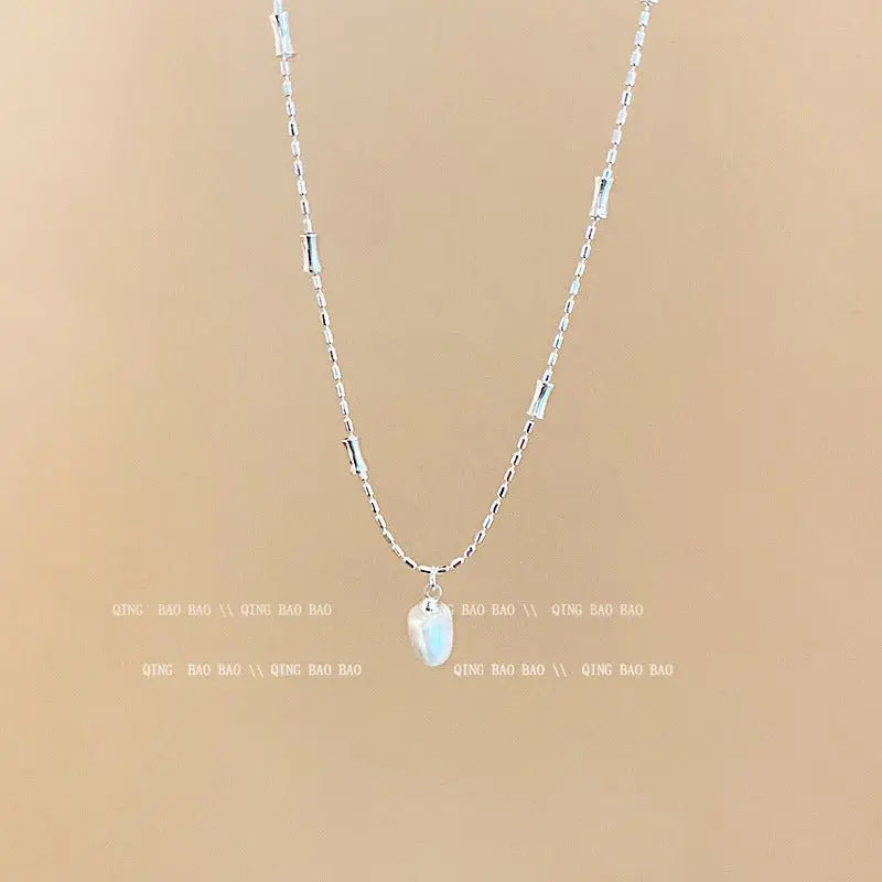 Titanium steel pearl clavicle necklace - Blade & Thread