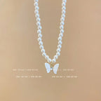 Titanium steel pearl clavicle necklace nowadaysfashion