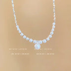 Titanium steel pearl clavicle necklace nowadaysfashion