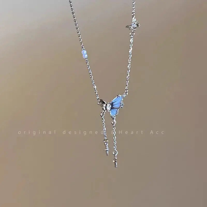 Titanium steel pearl clavicle necklace - Blade & Thread