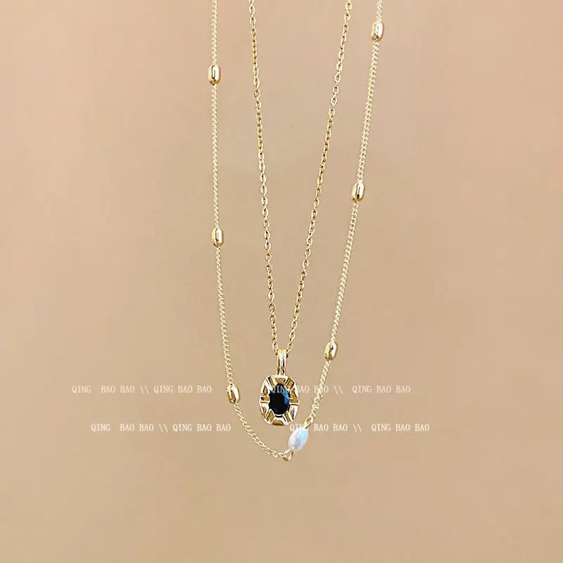 Titanium steel pearl clavicle necklace - Blade & Thread