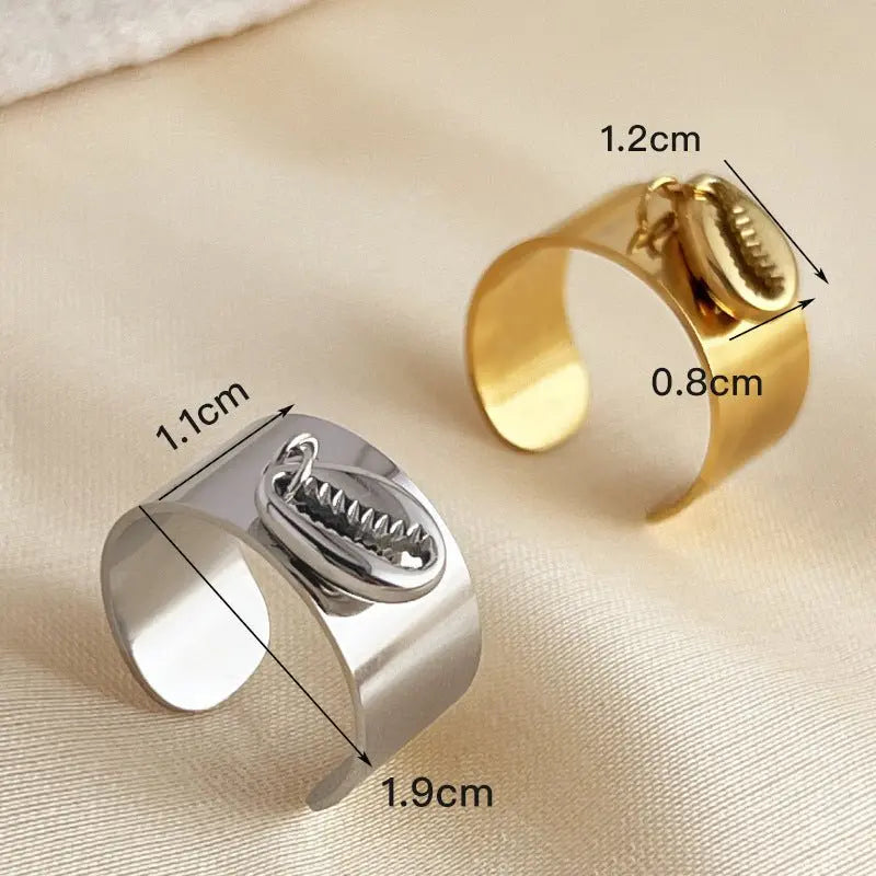 Titanium steel shell open ring - Blade & Thread