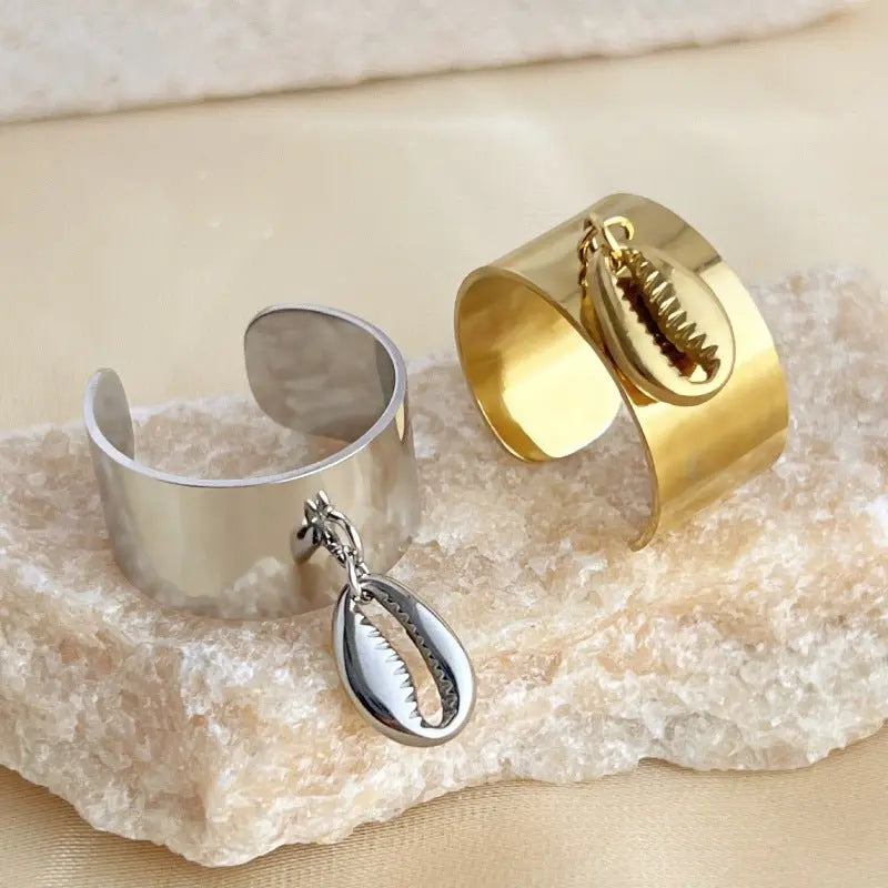 Titanium steel shell open ring - Blade & Thread
