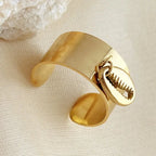 Titanium steel shell open ring nowadaysfashion