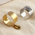 Titanium steel shell open ring nowadaysfashion