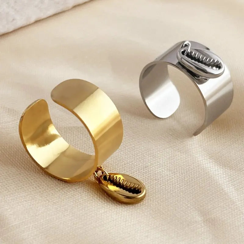 Titanium steel shell open ring - Blade & Thread