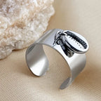 Titanium steel shell open ring nowadaysfashion
